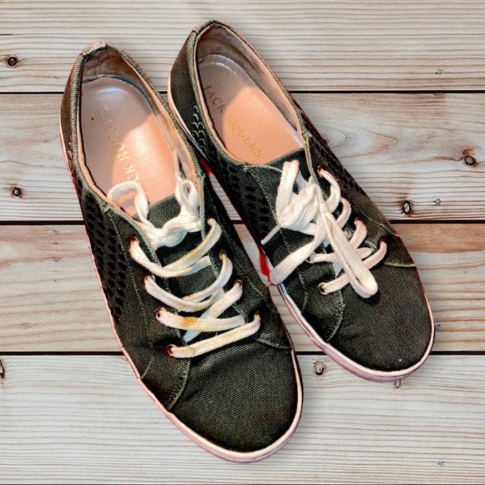 Jack Rodgers olive green sneakers